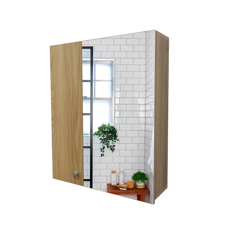GENERICO - Gabinete Organizador Con Espejo Para Baño Tulipan Color Jerez 50x60 Cm