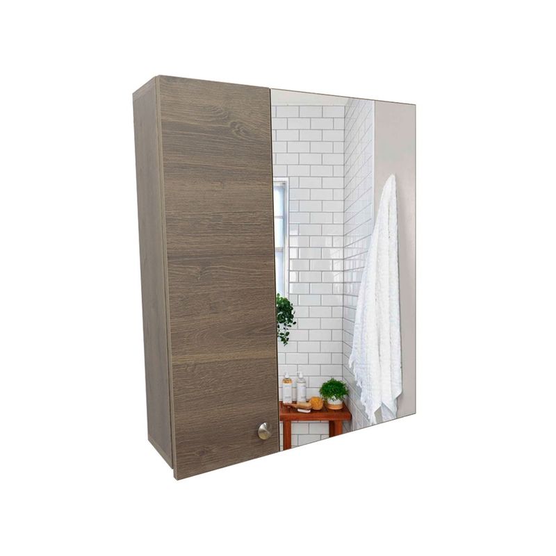 GENERICO - Gabinete Organizador Con Espejo Para Baño Tulipan Color Latte 50x60 Cm