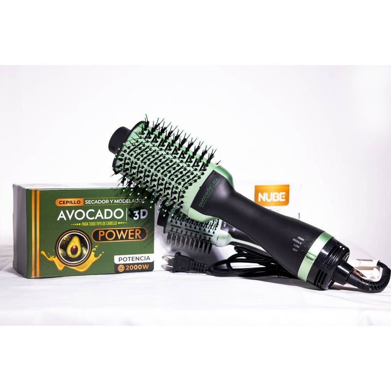 GENERICO - Cepillo Secador Cabello Aguacate 3D Voluminizador