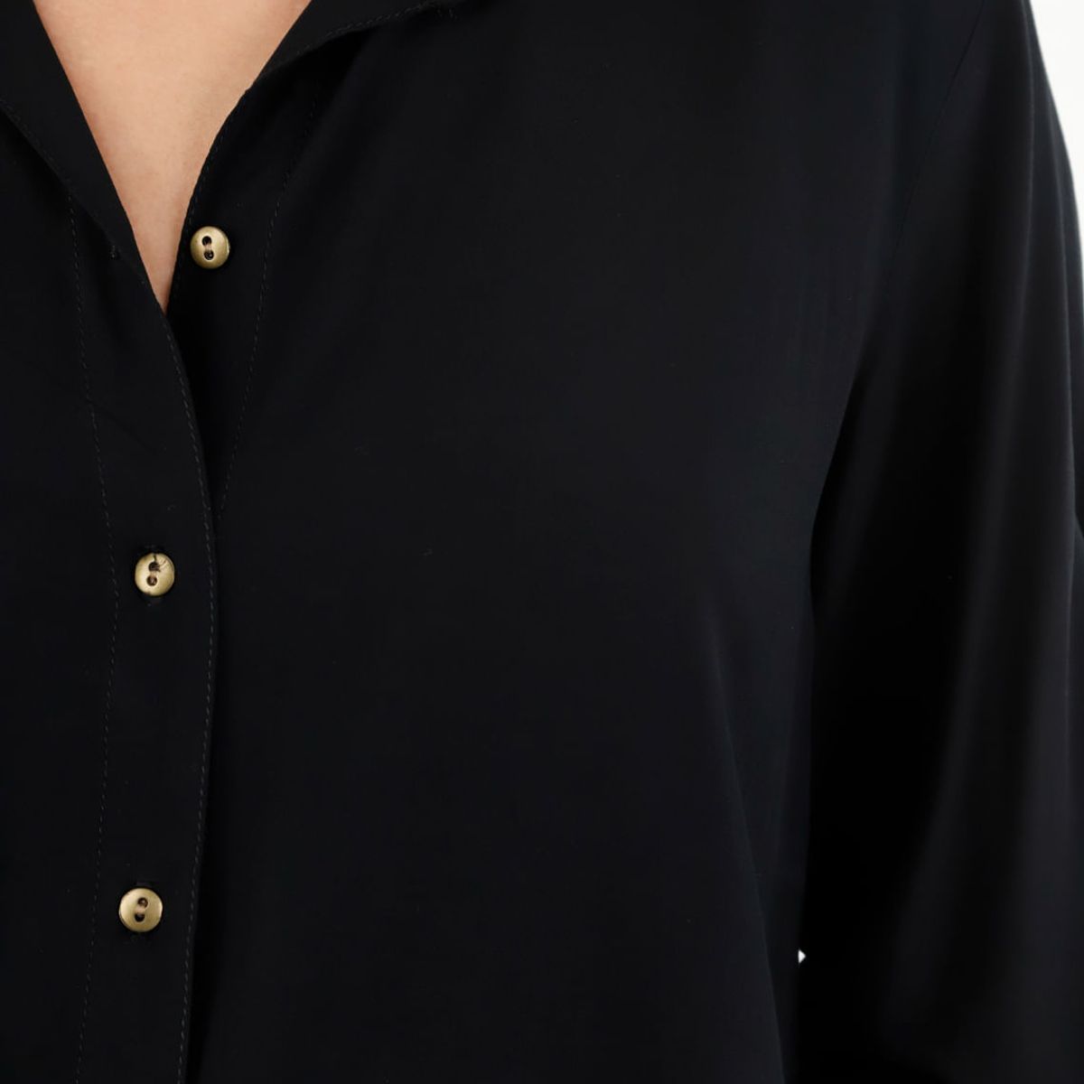 TENNIS - Camisa manga larga negra para mujer