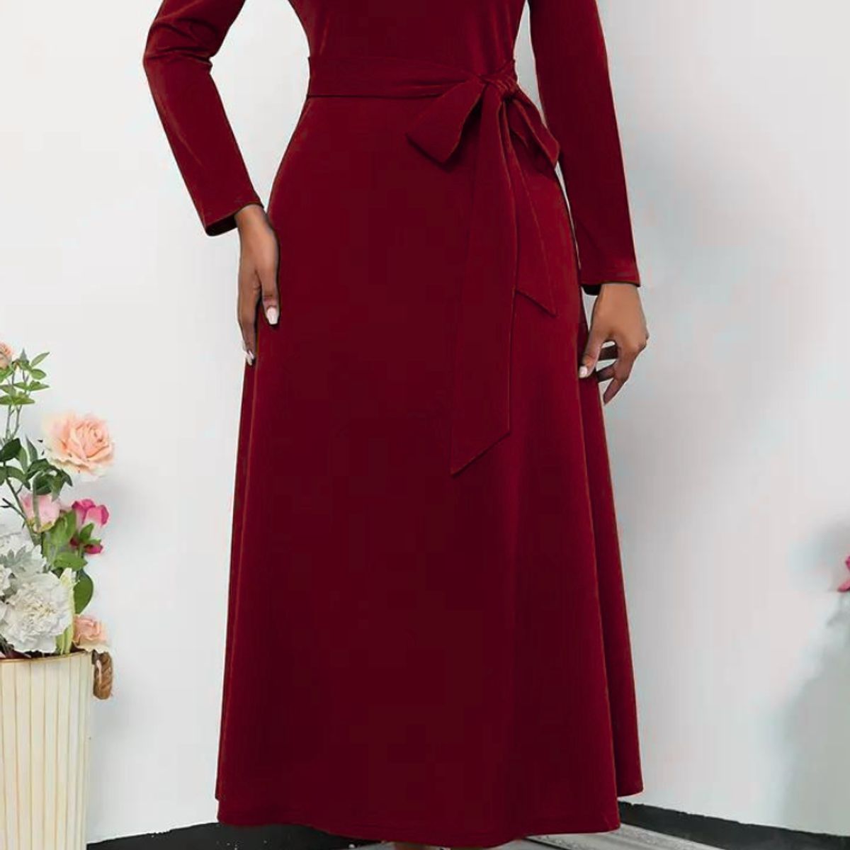 NEGRELI - VESTIDO SILUETA AMPLIA CON LAZO REF-4035