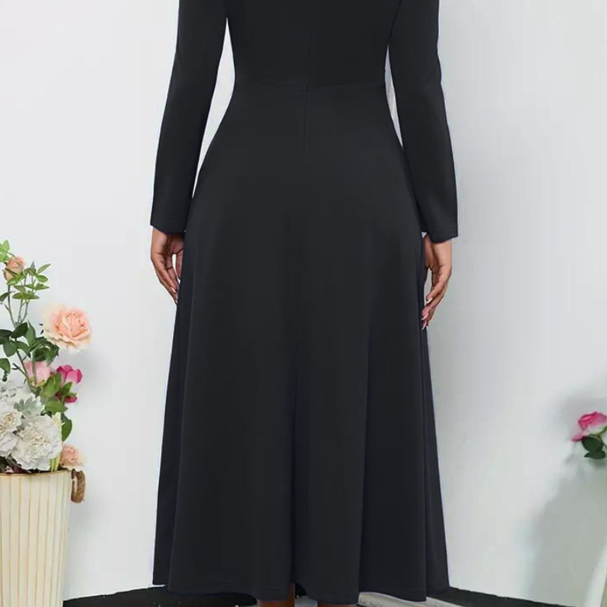 NEGRELI - VESTIDO SILUETA AMPLIA CON LAZO REF-4035
