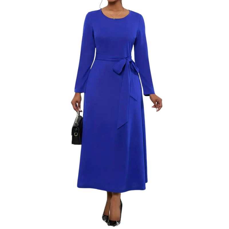 NEGRELI - VESTIDO SILUETA AMPLIA CON LAZO REF-4035