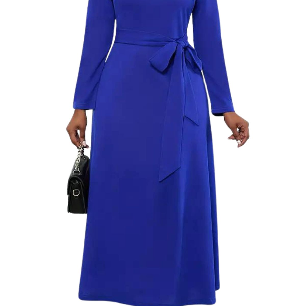 NEGRELI - VESTIDO SILUETA AMPLIA CON LAZO REF-4035