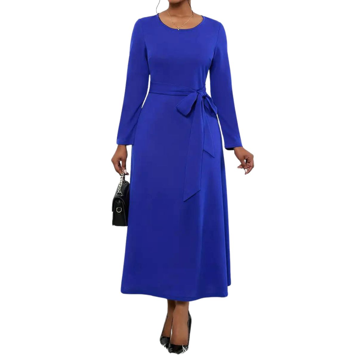 NEGRELI - VESTIDO SILUETA AMPLIA CON LAZO REF-4035