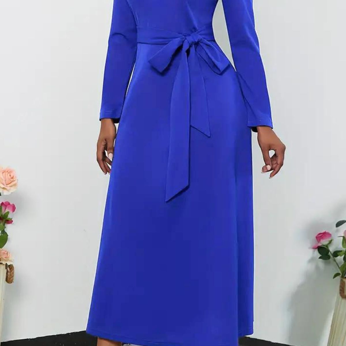 NEGRELI - VESTIDO SILUETA AMPLIA CON LAZO REF-4035