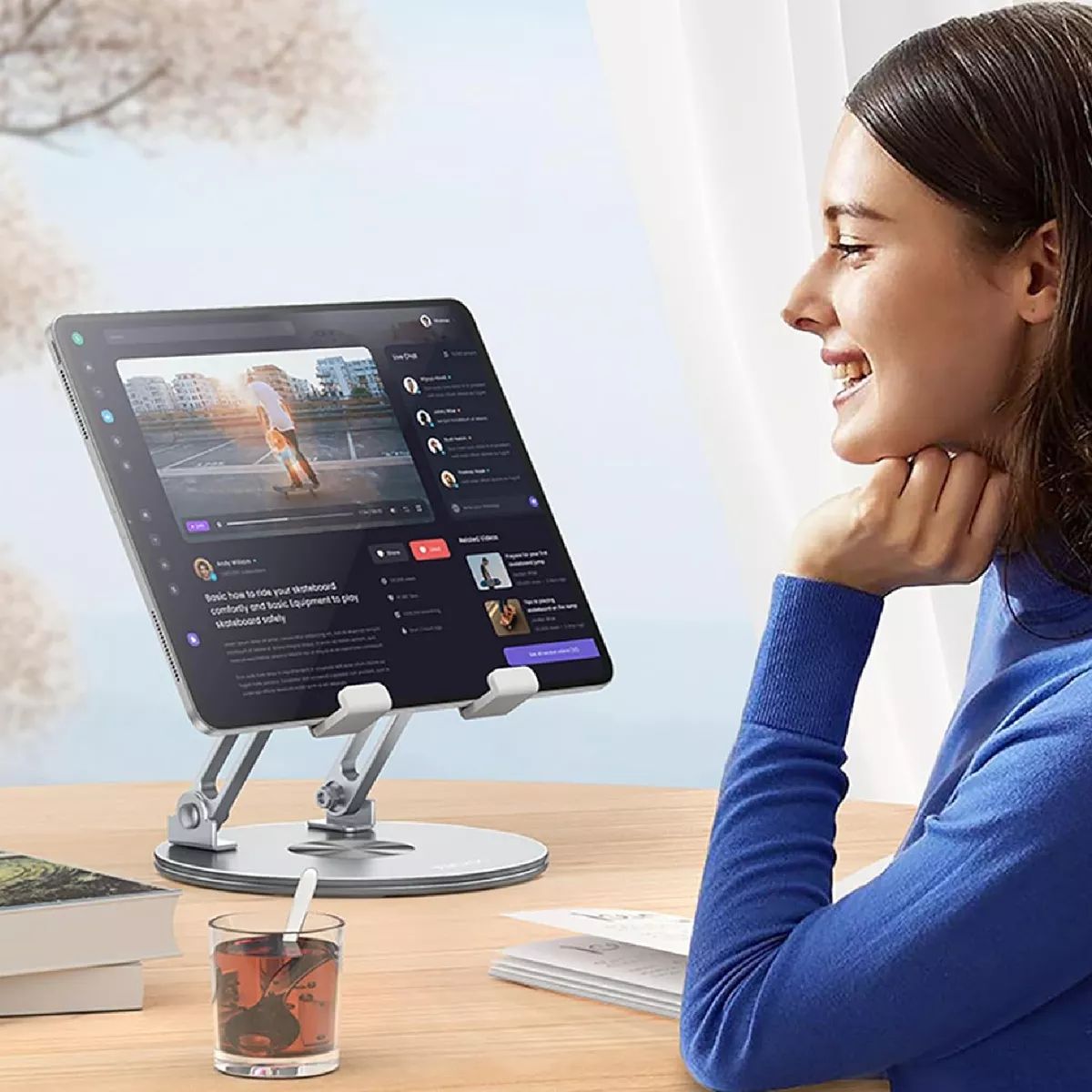 GENERICO - Base Pc Tablet Soporte Ajustable Giratorio Corporativo Metal