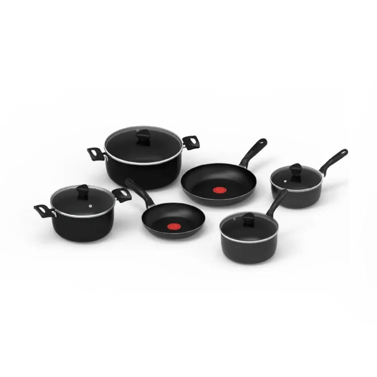 IMUSA - Batería / Juego de Ollas 10 Piezas IMUSA Antiadherente Negra
