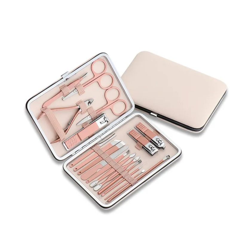 KIDSHOP - Juego De Manicura Aseo Limpieza Acero Inoxidable 18 Piezas