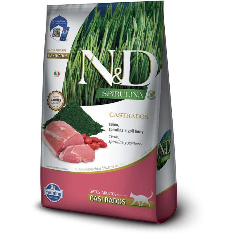 GENERICO - Alimento N&D Gato Adulto Spirulina Y Cerdo   X1500g