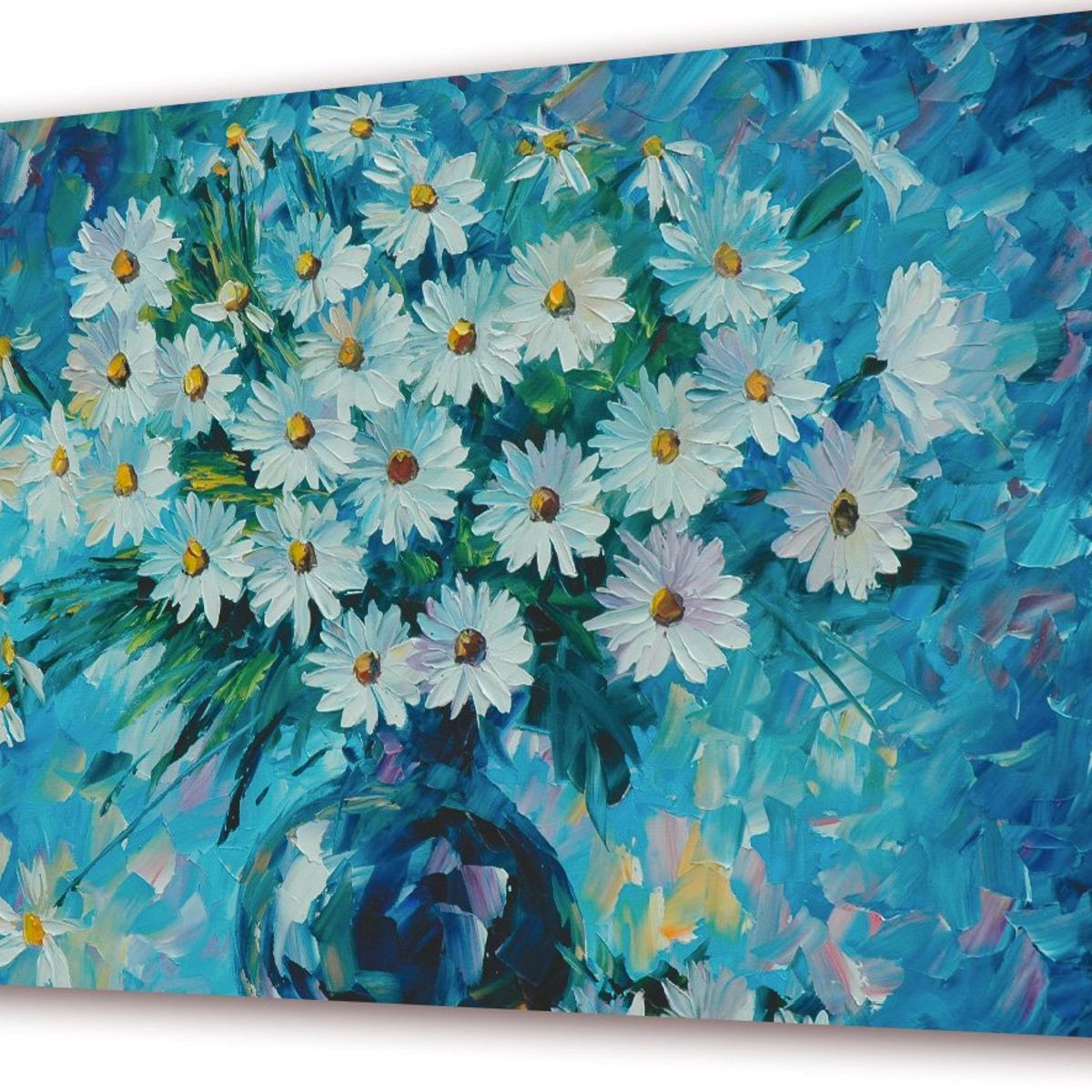 ART INDUSTRY - Cuadro 50x30 Cms Deco Tipo Oleo Margaritas 1