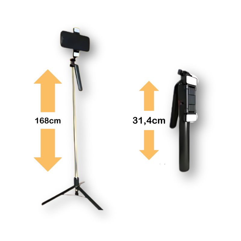 IMPORTADORA MAKA - Selfie Trípode Stick Con Control Remoto Y Bluetooth