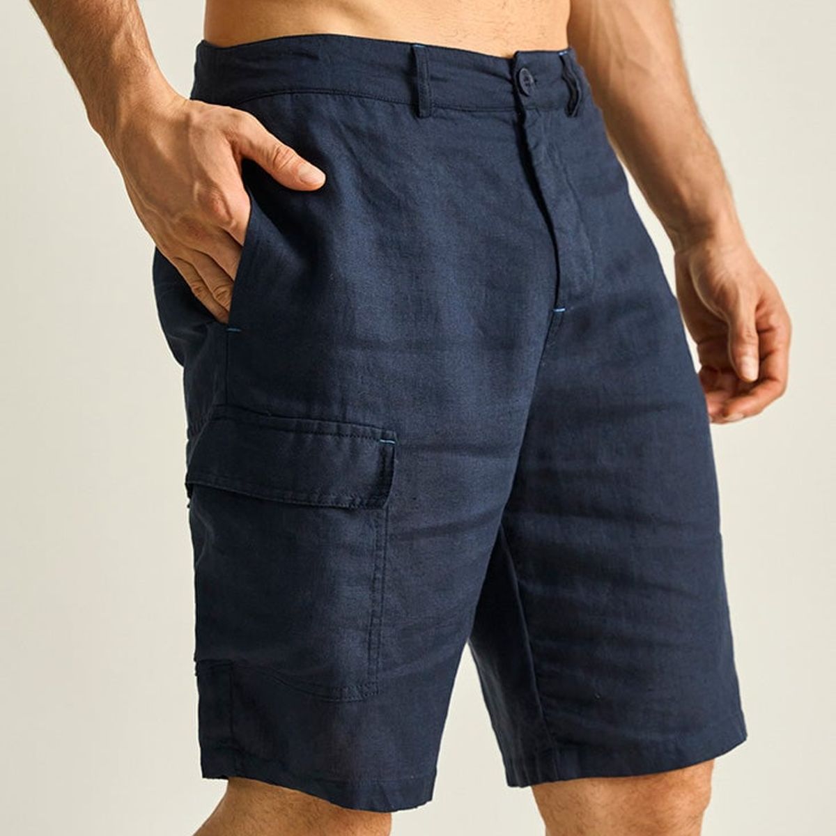 ILOT - BERMUDA CARGO SILUETA RELAJADA EN LINO BH39041S PARA HOMBRE