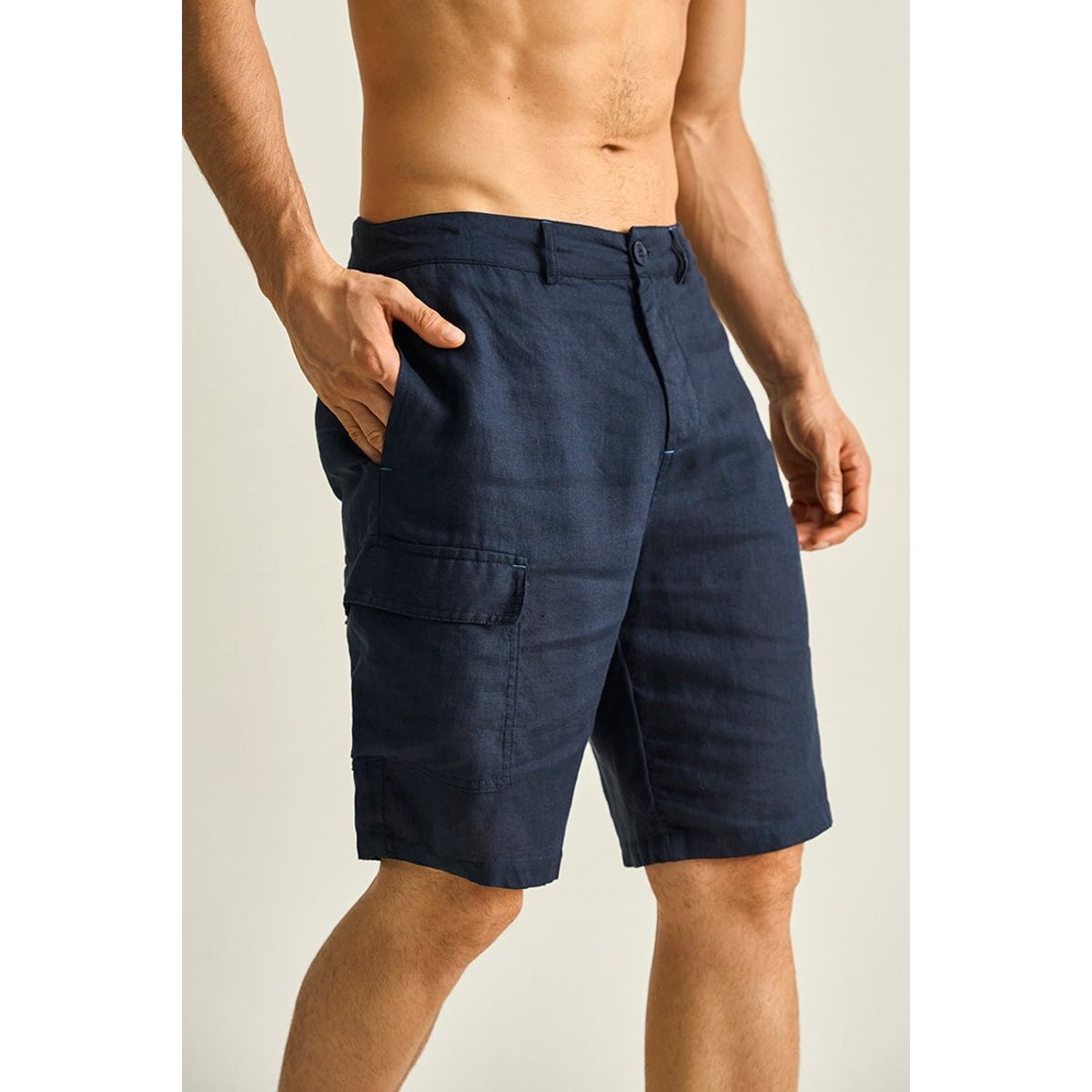 ILOT - BERMUDA CARGO SILUETA RELAJADA EN LINO BH39041S PARA HOMBRE