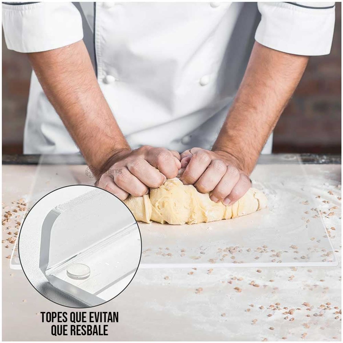 ONE PIXEL - Tabla Corta Alimentos Acrilica Protector Mesón Antideslizante 45x35cm