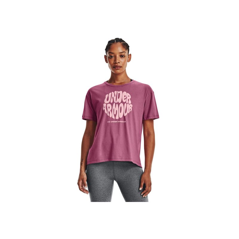 UNDER ARMOUR - Camiseta Mujer Under Armour GROOVY WORDMARK SS Rosado UNDER ARMOUR