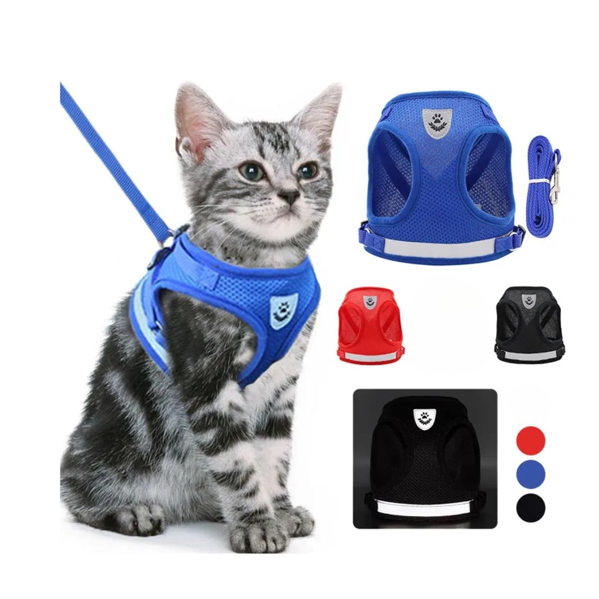 KIDSHOP - Correa De Pecho Mascotas Arnes Seguridad S Azul