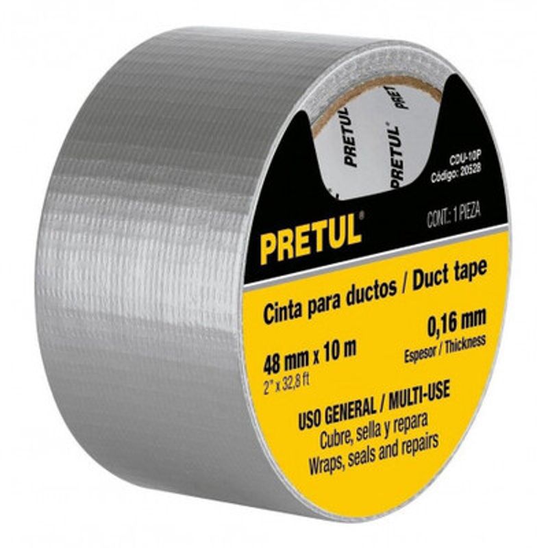 PRETUL - Cinta De 10 M Para Ducto, Espesor 0.16 Mm