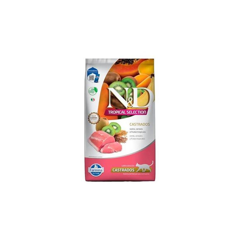 GENERICO - Alimento N&D Gato Adulto Castrado Tropical Cerdo 1500g