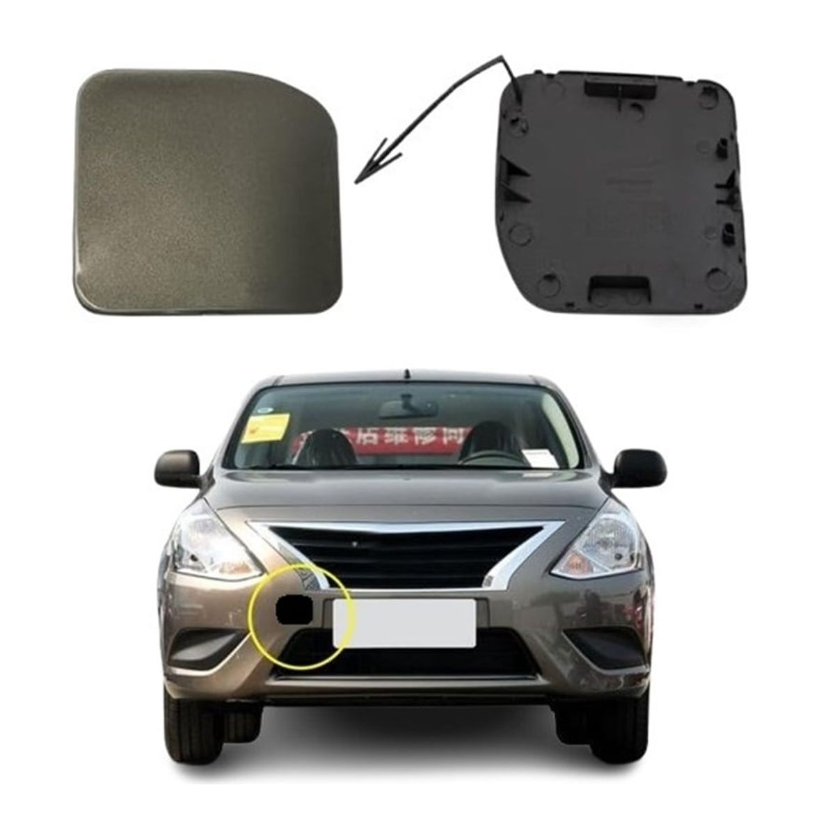 GENERICO - accesorios nissan versa tapa gancho bomper delantero