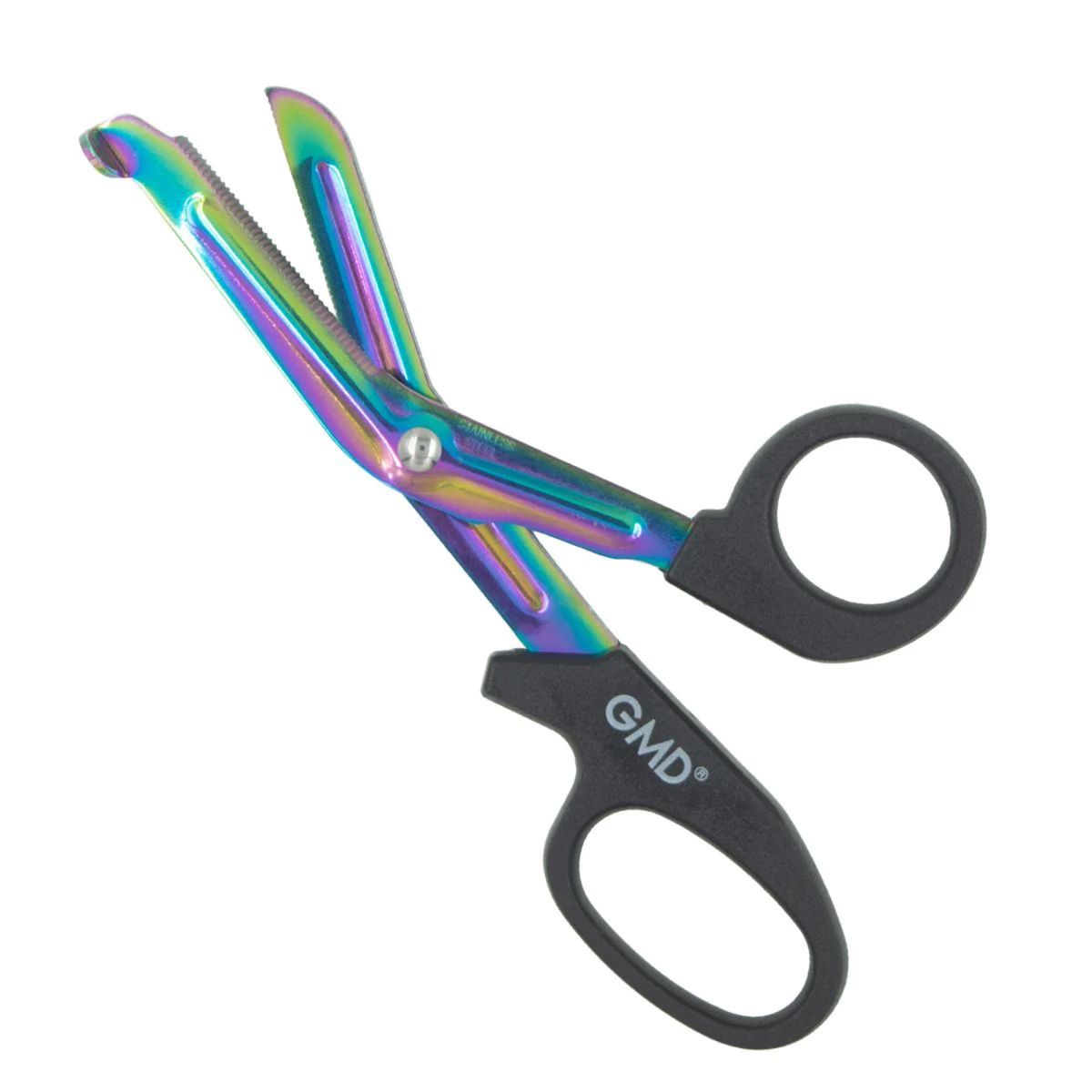 GMD - Tijera De Trauma 7 ½ Premium Marca Gmd Color Rainbow-Negra