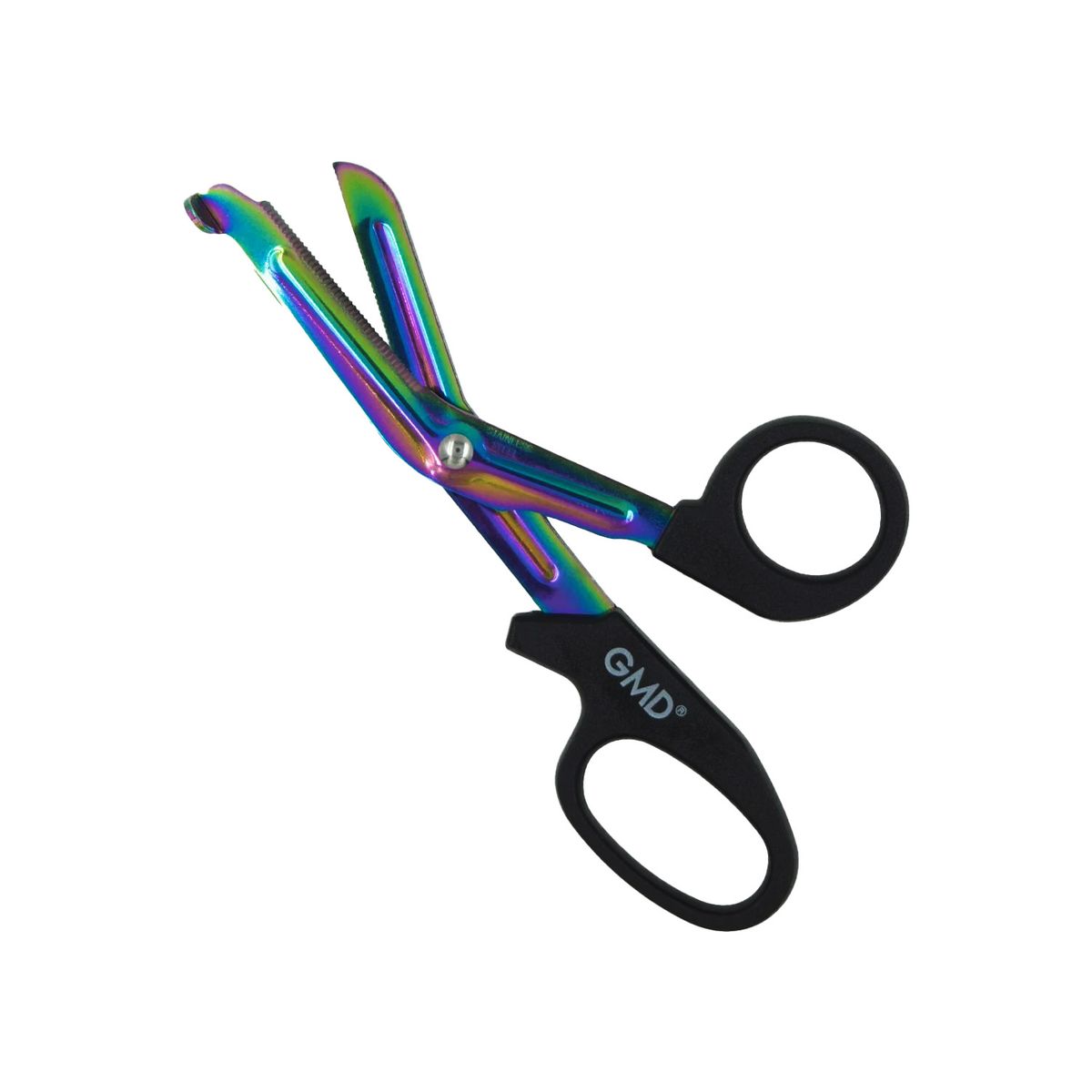 GMD - Tijera De Trauma 7 ½ Premium Marca Gmd Color Rainbow-Negra