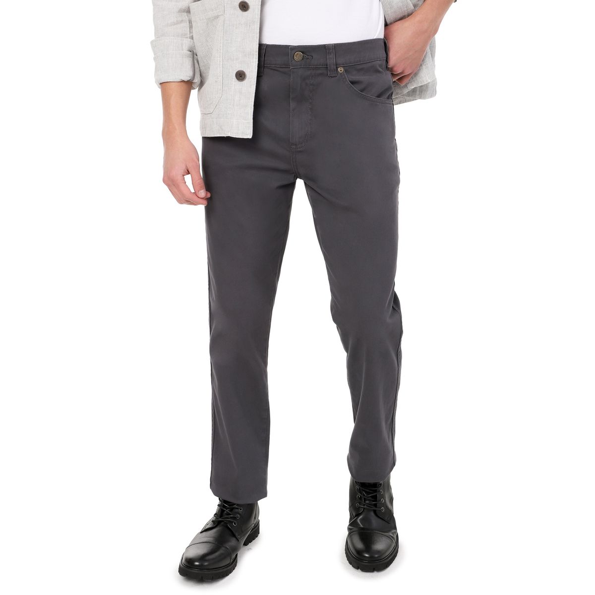 LEC LEE - Pantalón en dril Clásico Confort Lec Lee para Hombre Gris.-