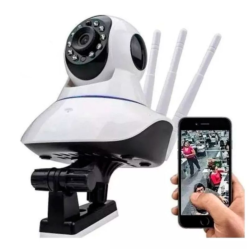 GENERICO - Camara De Seguridad 3 Antenas Wifi Full Hd Vigilancia 360° Giratoria