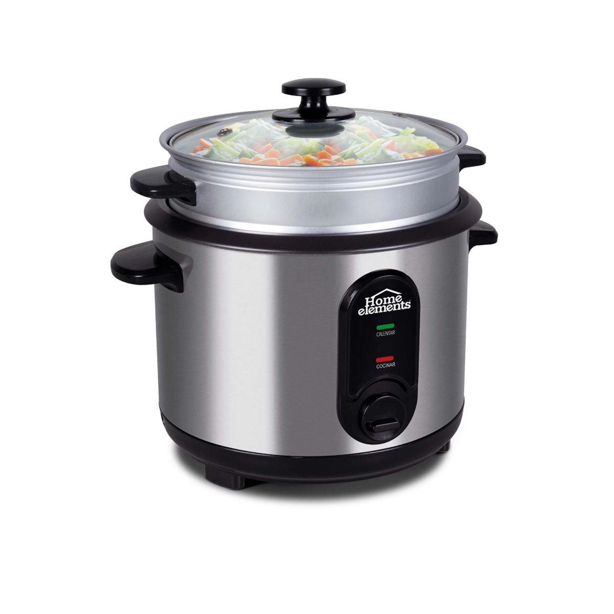 HOME ELEMENTS - Olla Arrocera Home Elements en Acero Inoxidable de 1.8 L Con Vaporera
