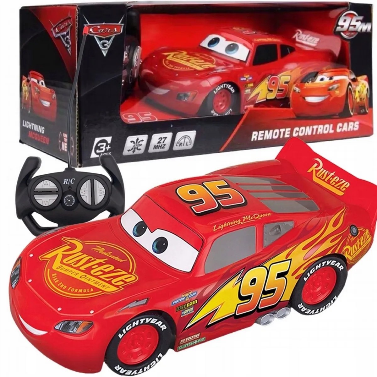 GENERICO - Carro Rayo Mcqueen Cars Control Remoto Juguete + Baterias