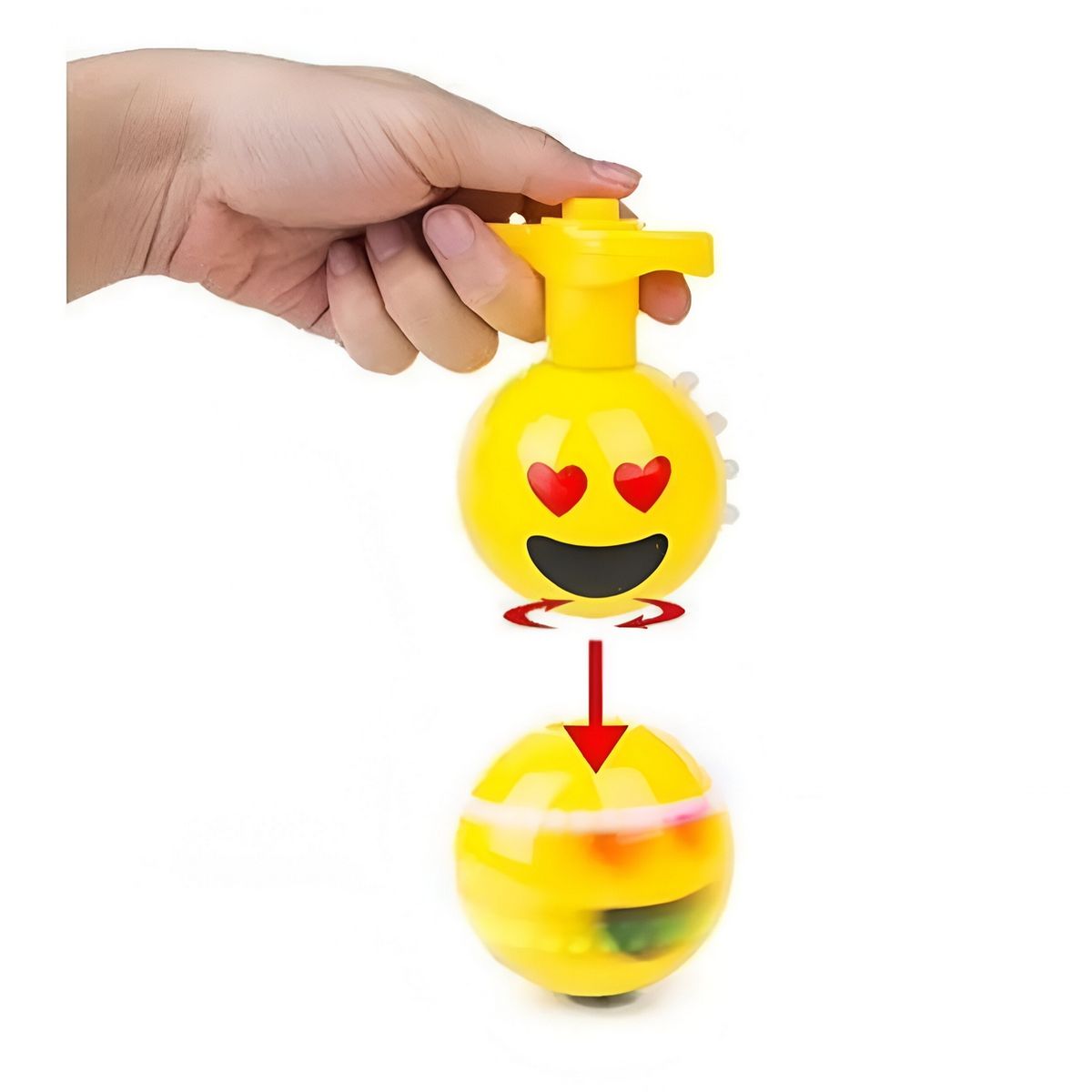 GENERICO - Trompo Luces Emojis Luces Musica Colores Divertido Niños X 6