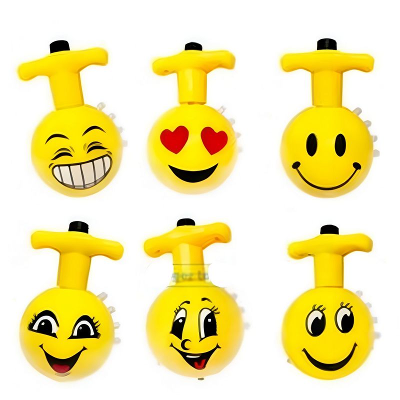 GENERICO - Trompo Luces Emojis Luces Musica Colores Divertido Niños X 6