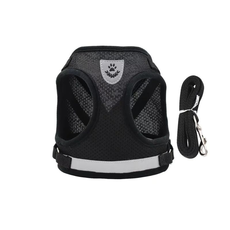 KIDSHOP - Correa De Pecho Mascotas Arnes Seguridad S Negro