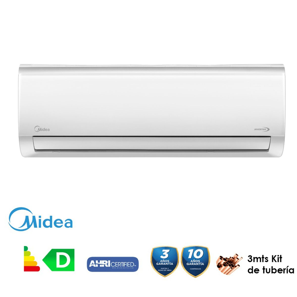 MIDEA - AIRE ACONDICIONADO MIDEA MINI SPLIT INVERTER 24000 BTU
