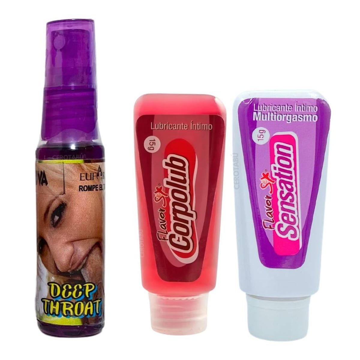FLAVOR SEX - Kit Garganta Profunda + Lubricante Intimo Anal + Multiograsmos