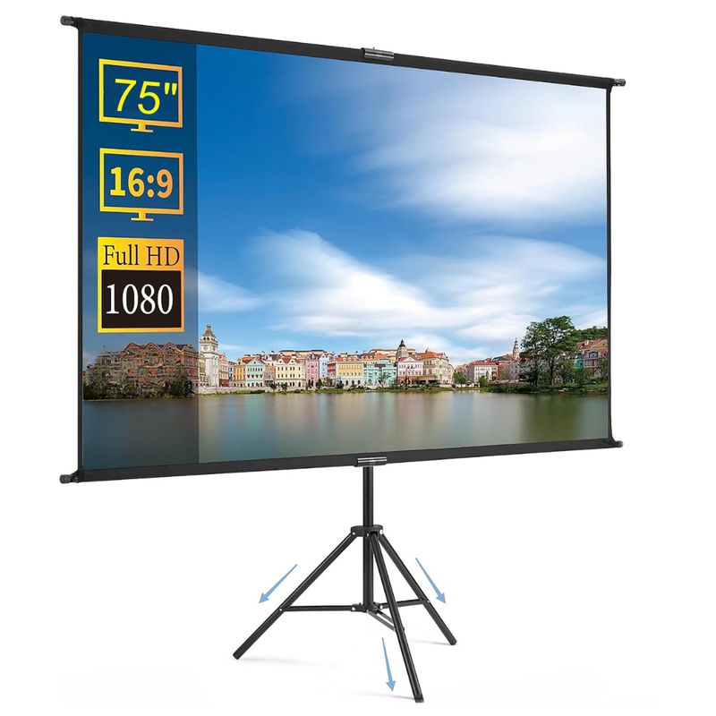 GENERICO - Telon 75 Pulgadas Para Proyector Video Beam Con Tripode 2mts