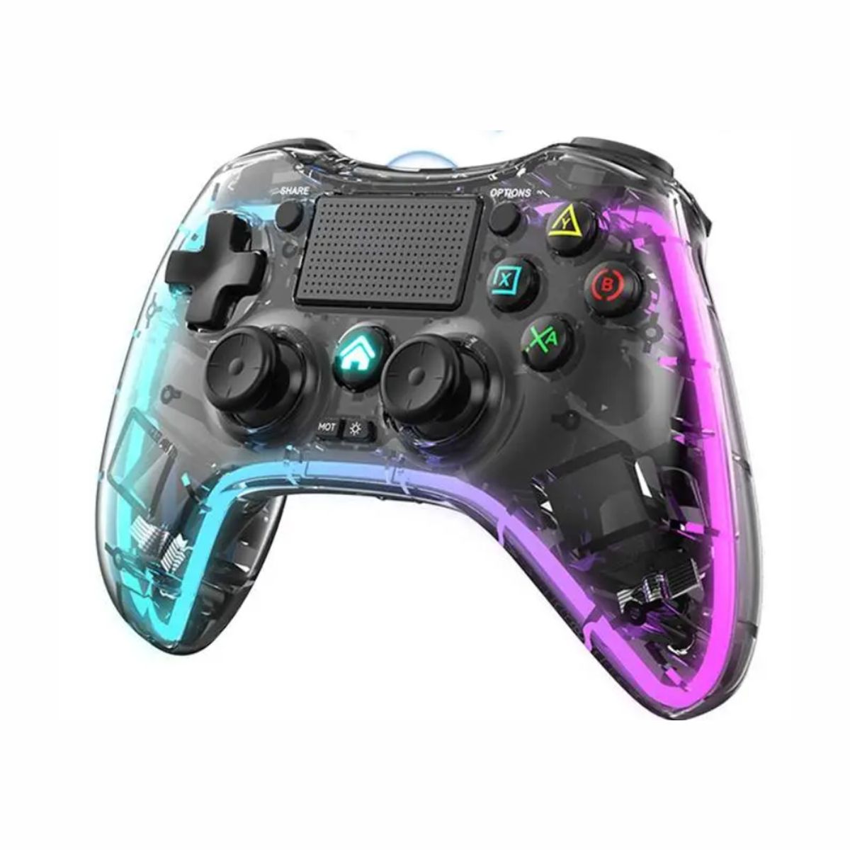 GENERICO - Control Gamer Para Ps4 Y Pc Luz Rgb Panel Touch Con Jack 3.5