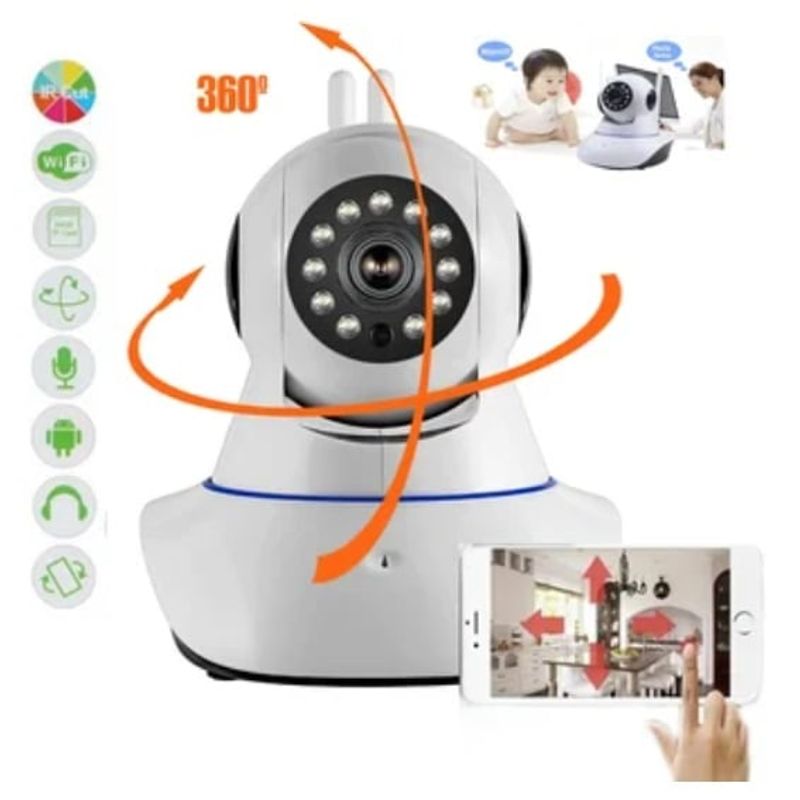 GENERICO - Cámara De Seguridad Robótica 1080P Hd 3 Antenas