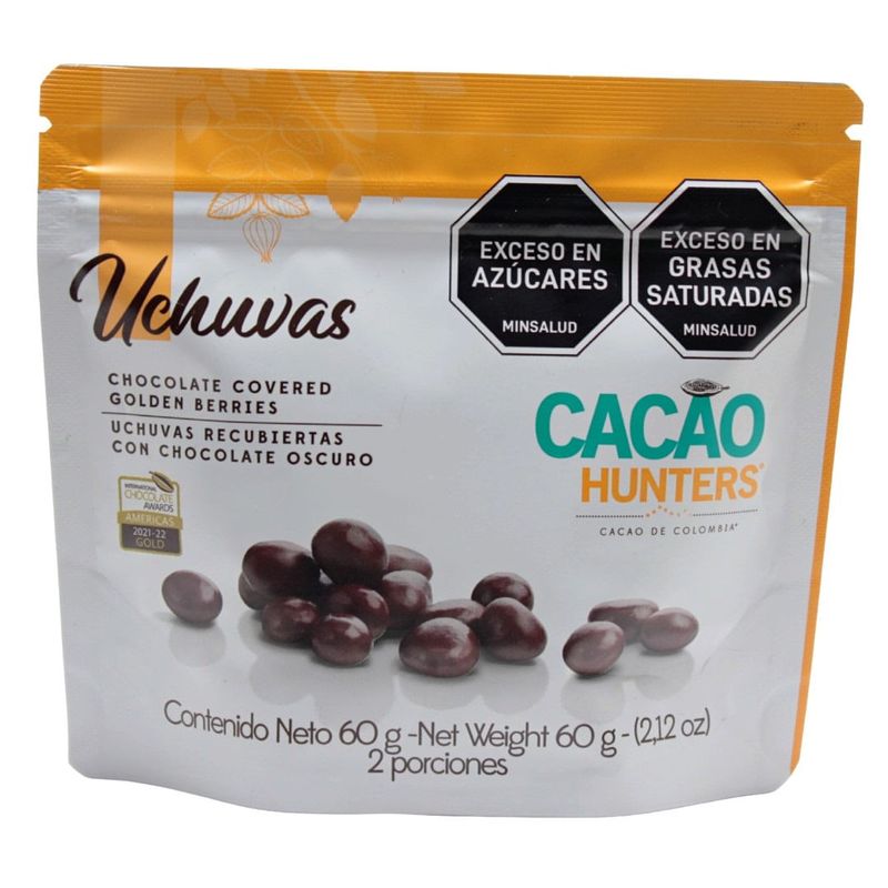 GENERICO - Uchuvas Cacao Hunters Cubiertas Chocolate Oscuro X 60gr