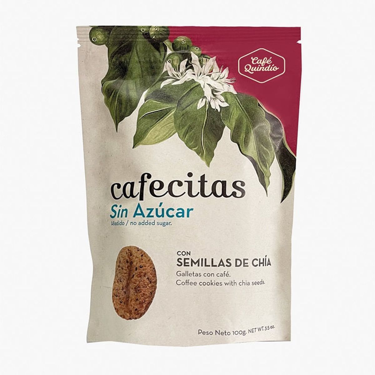 GENERICO - Galletas Cafecitas Café Quindío Sin Azúcar Chía X 100gr