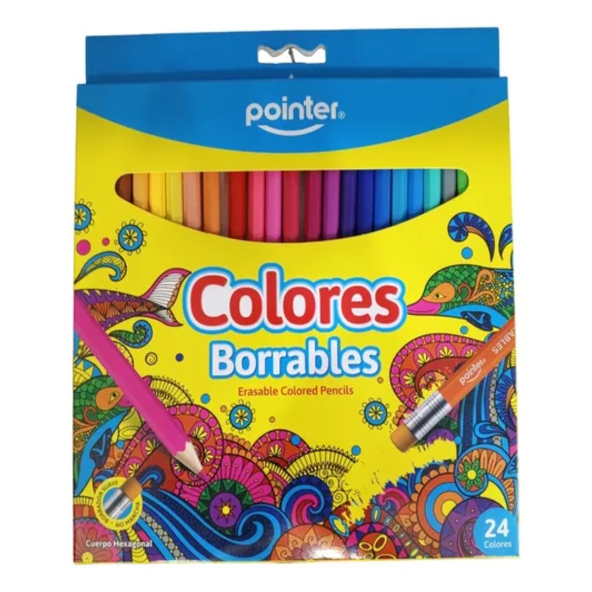 POINTER - Caja De Colores Lápices Borrables 24 unidad Para Niños