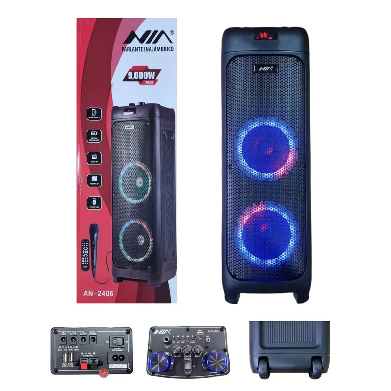 NIA - Torre Cabina De Sonido 6.5 Pulgadas X 2 Bluetooth +micrófono