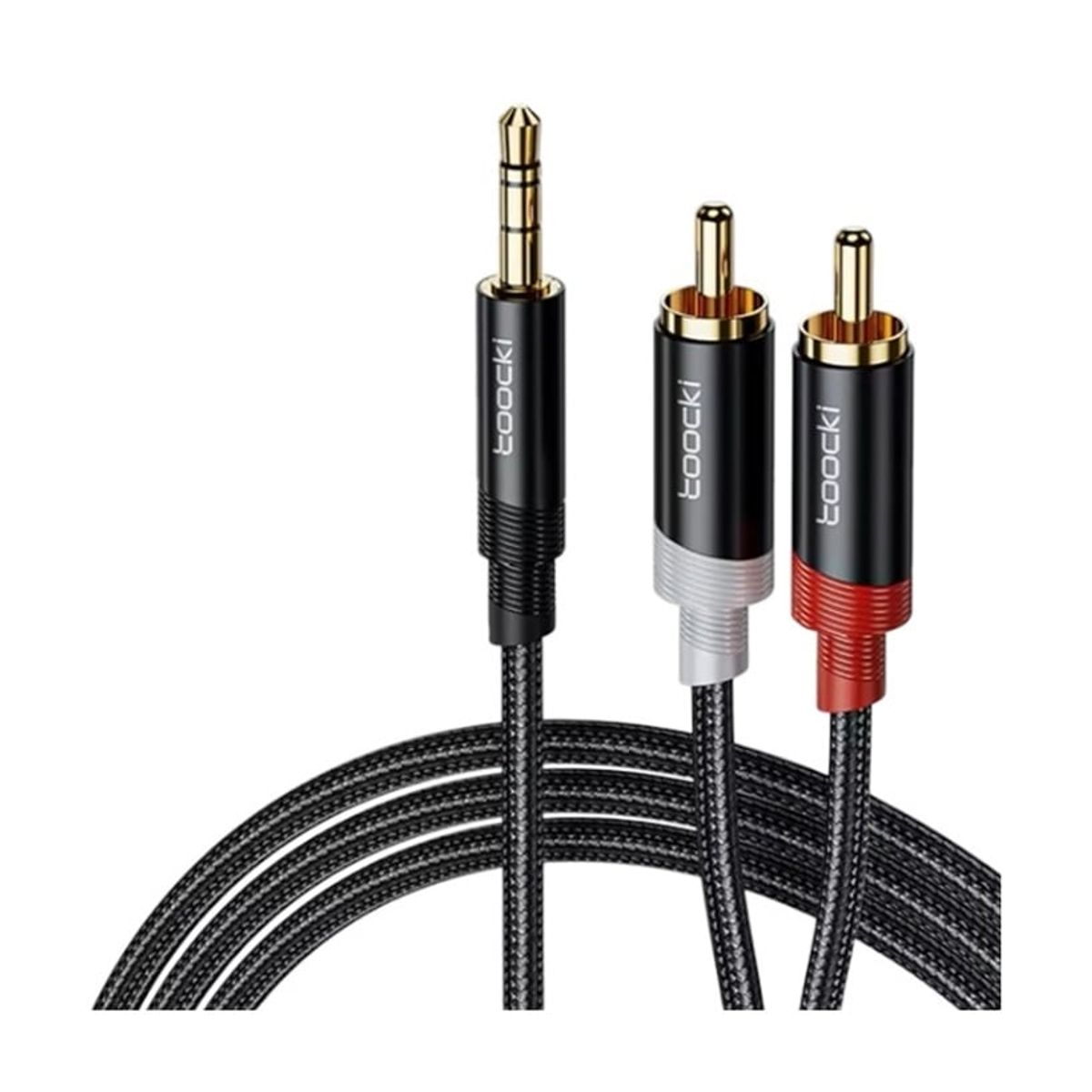 GENERICO - Cable De Audio Auxiliar 3.5mm A 2 Rca Macho De 2 Metros