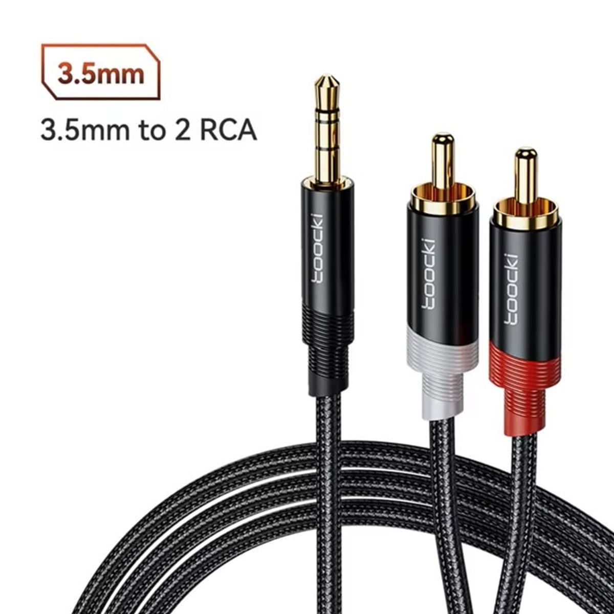 GENERICO - Cable De Audio Auxiliar 3.5mm A 2 Rca Macho De 2 Metros