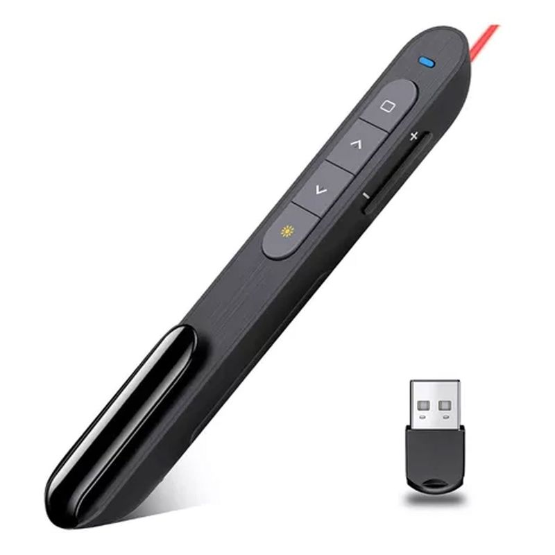 GENERICO - Presentador Señalador Apuntador Laser Receptor Usb + Estuche