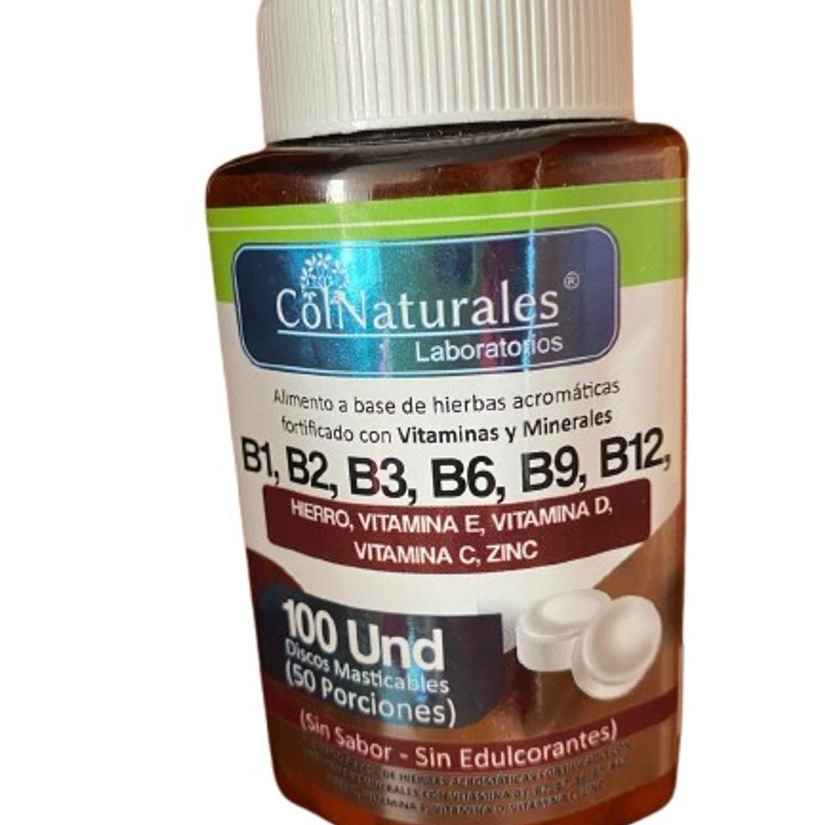 GENERICO - COMPLEJO B1 B2 B3 B6 B9 B12 100tab masticables base de hierbas_.