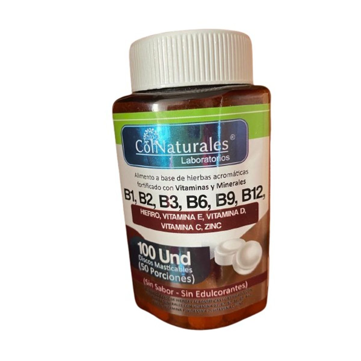 GENERICO - COMPLEJO B1 B2 B3 B6 B9 B12 100tab masticables base de hierbas_.