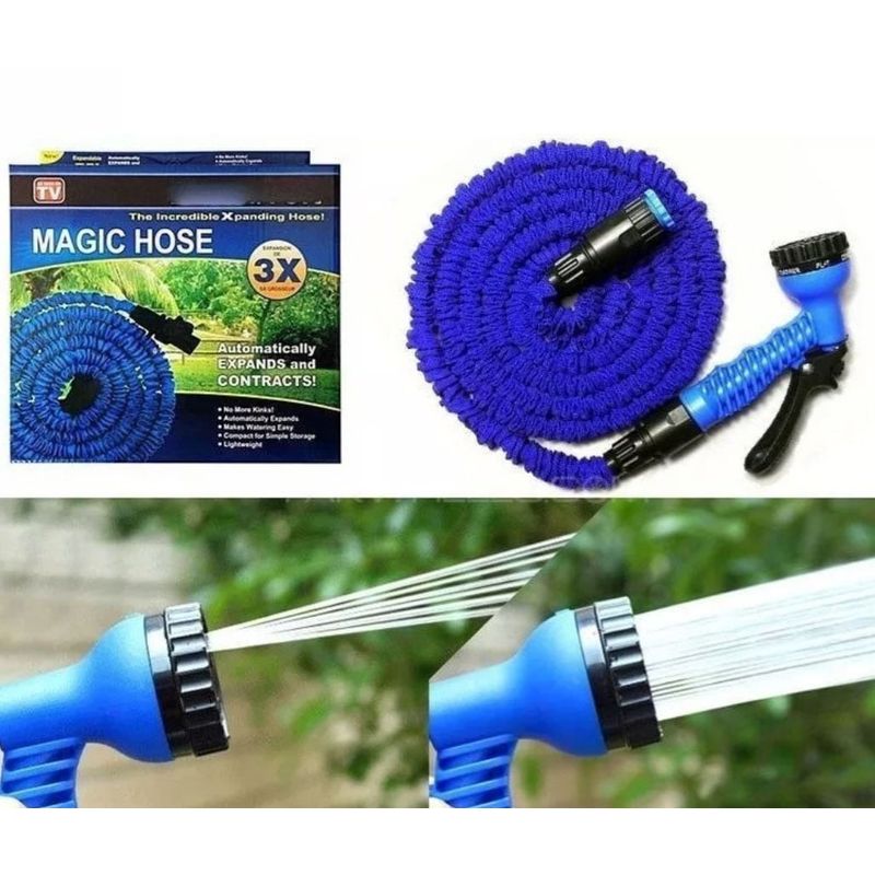 GENERICO - Manguera expansible Retractil X3 de hasta 15 metros - Magic Hose