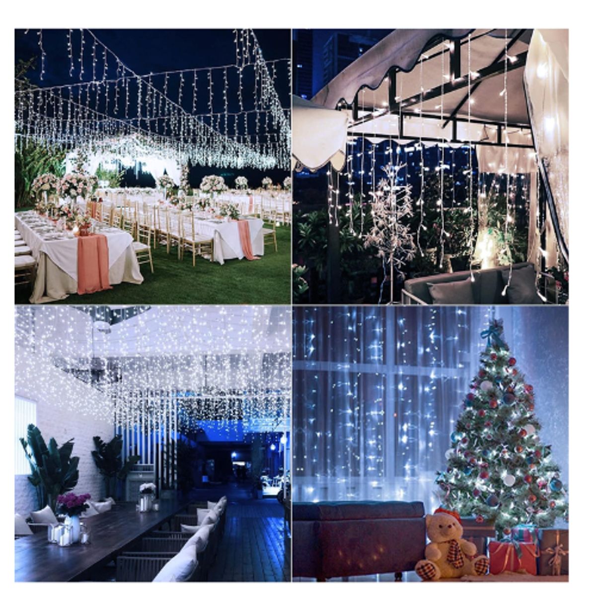 GENERICO - Cascada 9x2 M Efecto Sube Y Baja Navidad Luz Led Blanca