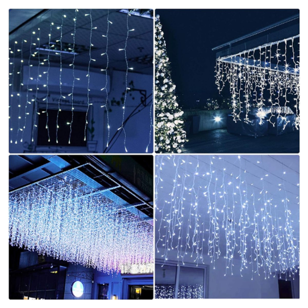 GENERICO - Cascada 9x2 M Efecto Sube Y Baja Navidad Luz Led Blanca